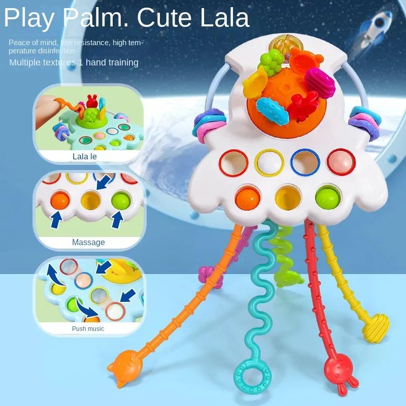 Zabawki Montessori sensoryczne dla niemowląt z sznurkiem do ciągnięcia, gryzaki 6-18 miesięcy, wspomagające rozwój małej motoryki u maluchów 1-3 lata, idealne na prezent