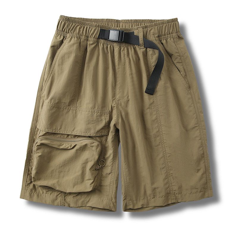American Outdoor Functional Workwear Shorts Men s Ice Silk Quick-Drying Summer Thin Fifth Pants Export Men s Pants Loose Pants Khaki XL