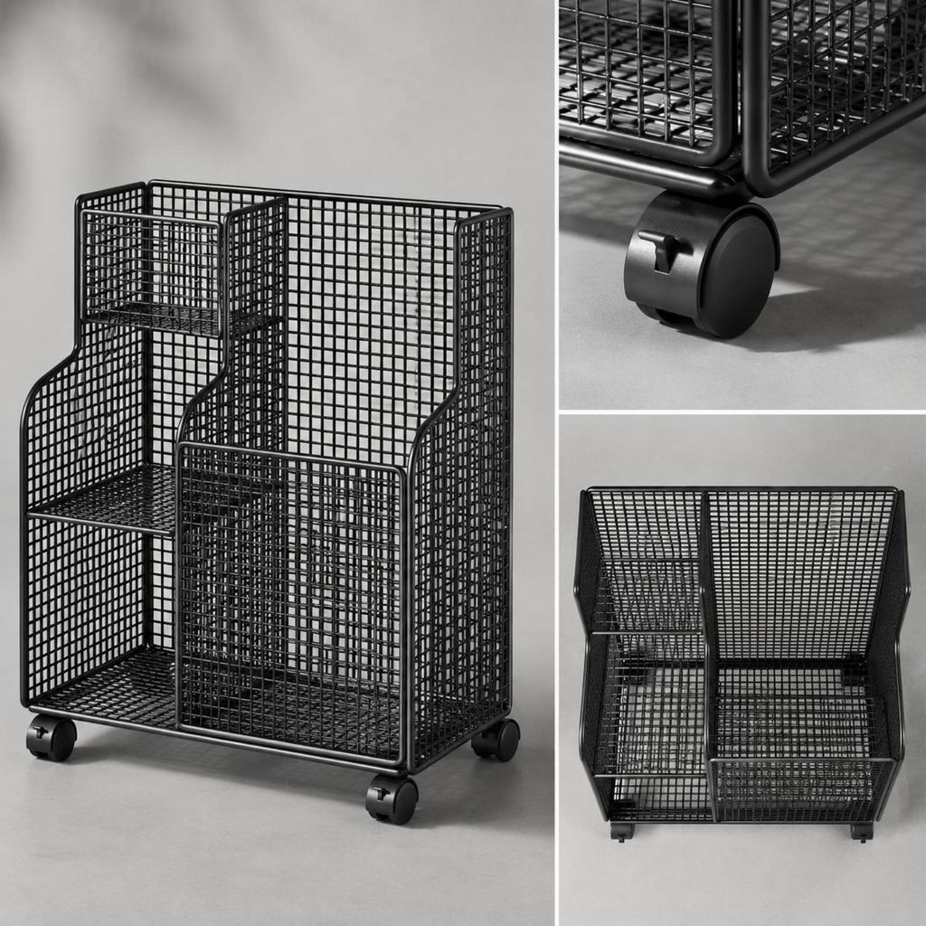 Wire Storage Rack with Wheels Spacious Basket Long-Lasting