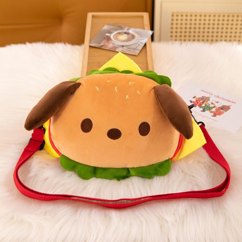 Hamburger Pochacco Plush Toy With Large Capacity Shoulder Bag For Girls And Teens