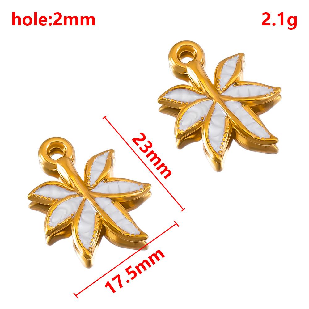 2pcs Stainless Steel Enamel Flower Charm Plant Sunflower Rose Daisy Necklace Bracelet Pendant Component DIY Craft Jewelry Making