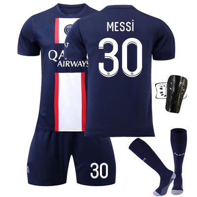 2223 Párizs Hazai Fehér Szabály No. 30 Messi 7 Mbappe 4 Ramos 11 Di Maria Labdarúgó Mezek Készlet
