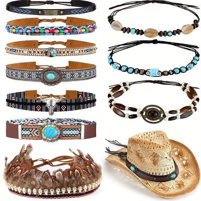 Uomo Donna Fasce per cappelli intrecciati Cinture per cappelli Fasce per cappelli da cowboy classici Accessori per cappelli da cowboy regolabili