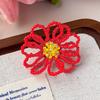 Sparkling Red Beaded Crystal Flower Shoe Clips Elegant Shoe Decor for Sandals Jelly Shoes Banquet Gift Choice