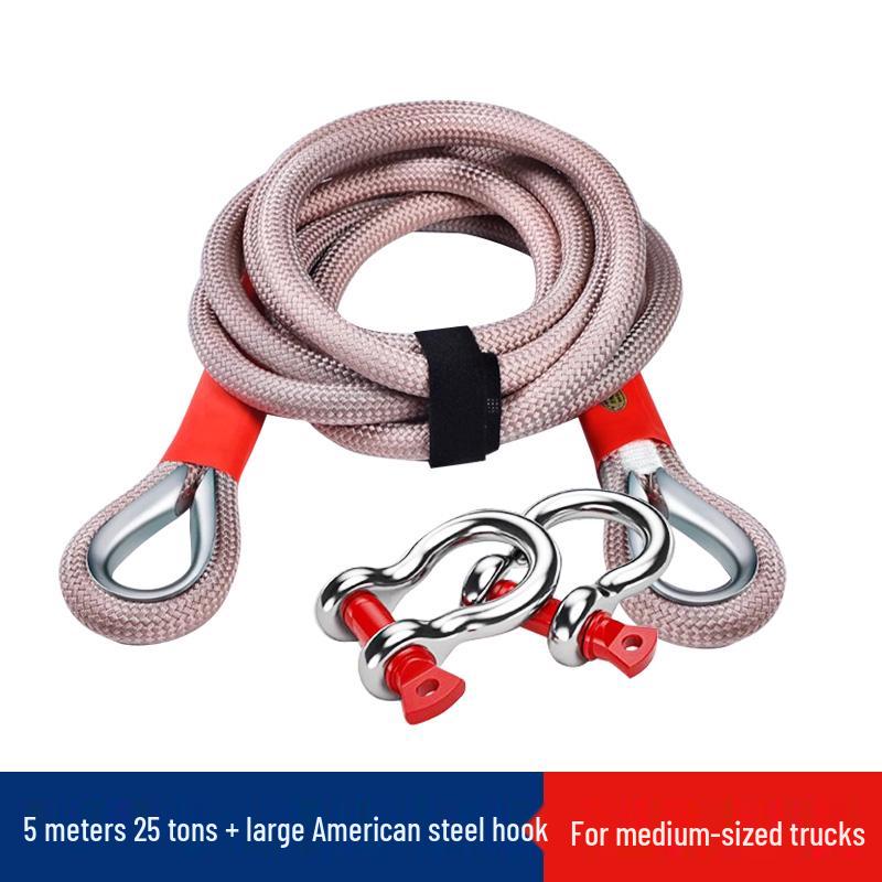 Heavy-Duty 10-Ton Tow Strap with Anti-Wear Hook for Off-Road and Small Vehicles
