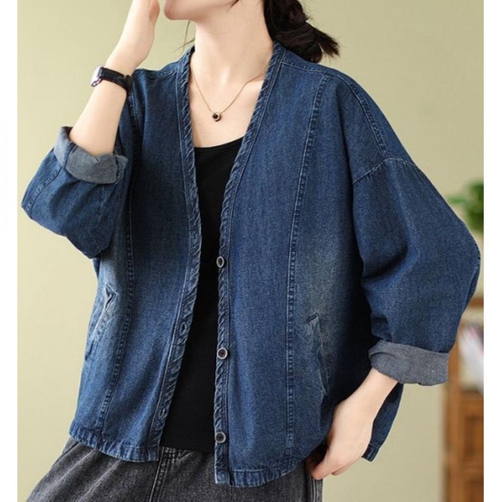 Rellawear V Neck Denim Shirt Ryfw10