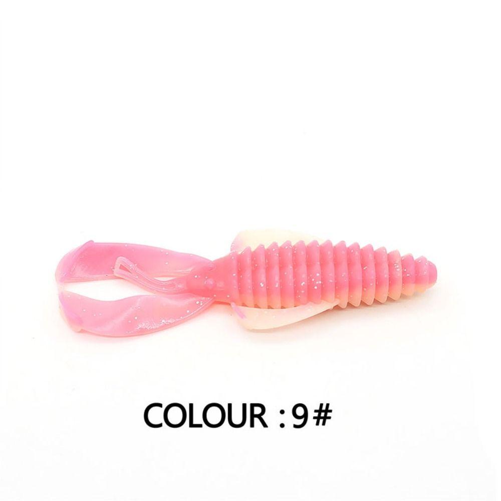 

10PCS Soft Shrimp T-Tail Bait 8cm/4.5g Soft Bait Fishing supplies Soft Lure Worm Carp 9#