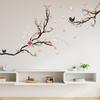 Branch Bird Butterfly Flower Wall Stickers, Nature Scene Removable Decals for Bedroom Living Room Entrance Wall Decor