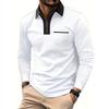 Men's POLO Autumn and Winter Men's Long Sleeved T-shirt with Lapel Fashionable Slim Fit Men's Color Blocked T-shirt