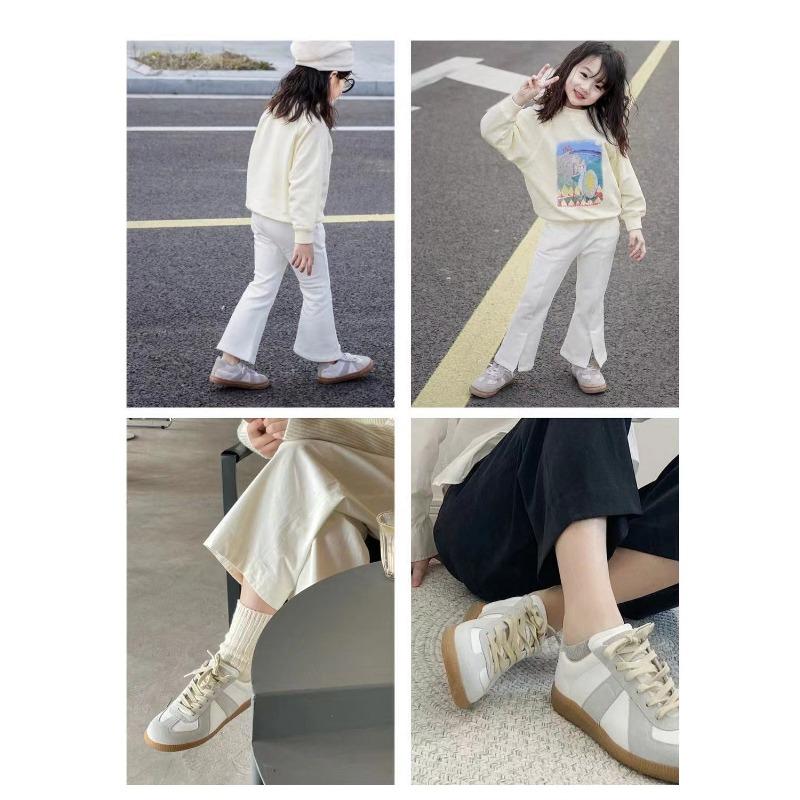 American Fashion Girls Sports Shoes Retro Soft Baseplate Shoes Boys Little White Shoes Children's Moral Training Shoes