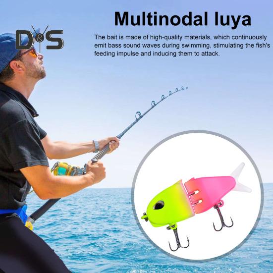 6CM/6.5G Multi-Jointed Fishing Lure with Hooks Realistic 2-Section Swimbait Plastic Artificial Bait Freshwater Saltwater Bass Trout Pike Fishing