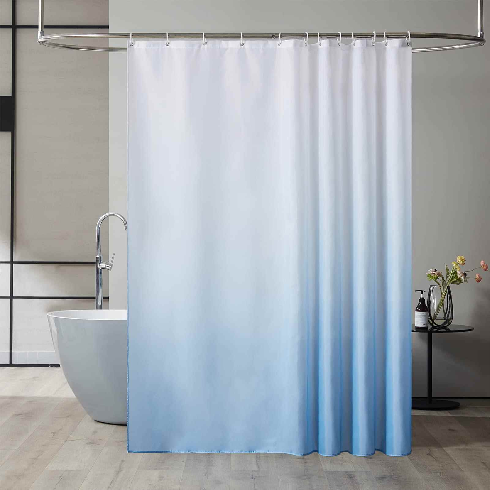 Gradual Change Digital Printing Shower Curtain Waterproof Bathroom Curtain Polyester Thickened Shower Cover Bathroom Curtain W60H190(CM)-1 Pcs
