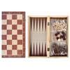 3 In 1 Wooden Chess Checkers Backgammon Set Portable Wooden Chess Set for Adults Kids