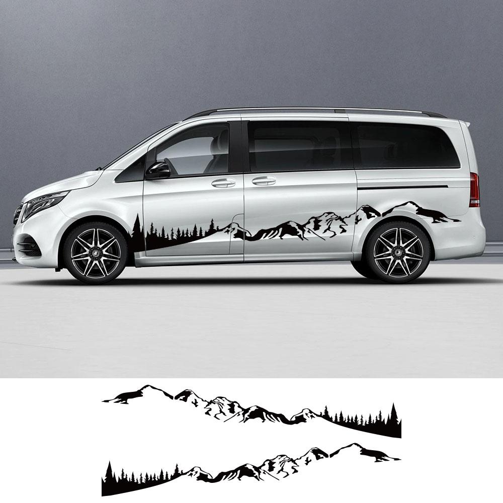 2Pcs/Lot Car Stickers For Mercedes Benz Vito V Class W447 Viano W639 Camper Van DIY Graphics Vinyl Decals Tuning Accessories