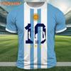 Argentinien Stil 3D Druck Fußball T-Shirt Streetwear Rundhals Kurzarm Fan Exklusiv Sommer Mode Trainingsspiel Oberteil