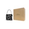 New COACH Mollie Leather Bucket Bag, Handbag, Shoulder Bag, Crossbody Bag Trumpets Women's Black CC422-SVM2