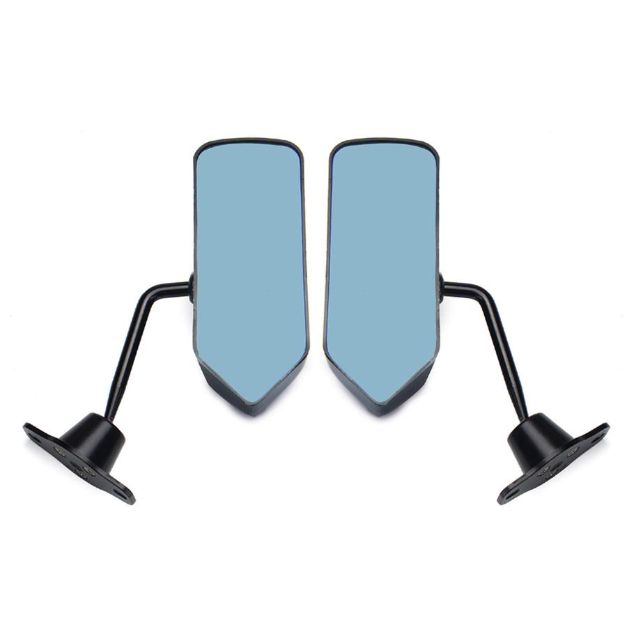 2 X Adjustable F1 Style Car Side Rearview Mirror Carbon Fiber Color Blue Mirror