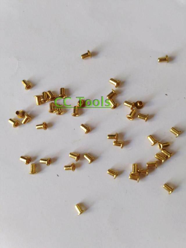 Copper Hollow Rivets M1.5, PCB Mounting Rivets, Electronic Eyelets (1.1mm Hole) - 1000 pcs/bag 1.5*2.5*2.5 Copper