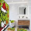 4 Christmas Bathroom Sets, Shower Curtain, - Carpet, Horse Cover And - U-shaped Bath Mat, Christmas Holiday Bathroom Decoration