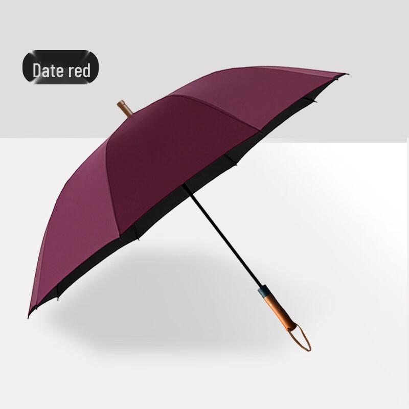 Red Leaf Large Windproof Straight Handle Business Umbrella D2779