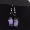 Hooks Earrings Bubble Tea Long Dangle Women Drink Drop Earrings Jewelry for Party