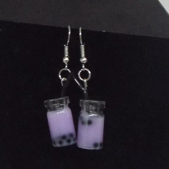 Hooks Earrings Bubble Tea Long Dangle Women Drink Drop Earrings Jewelry for Party