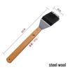 Stainless Steel BBQ Cleaning Brush Set with Wooden Handle, 2-Pack