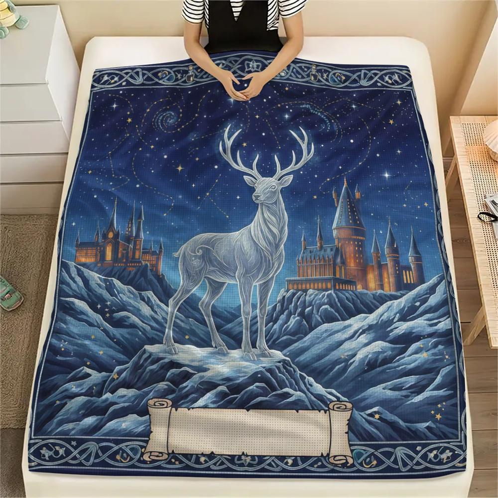 1 Manta de Franela con Estampado de Dibujos Animados, Alta Calidad, Cómoda para Todas las Estaciones, Decoración del Hogar, Calidez y Confort, Perfecta para Regalo de Navidad o Cumpleaños