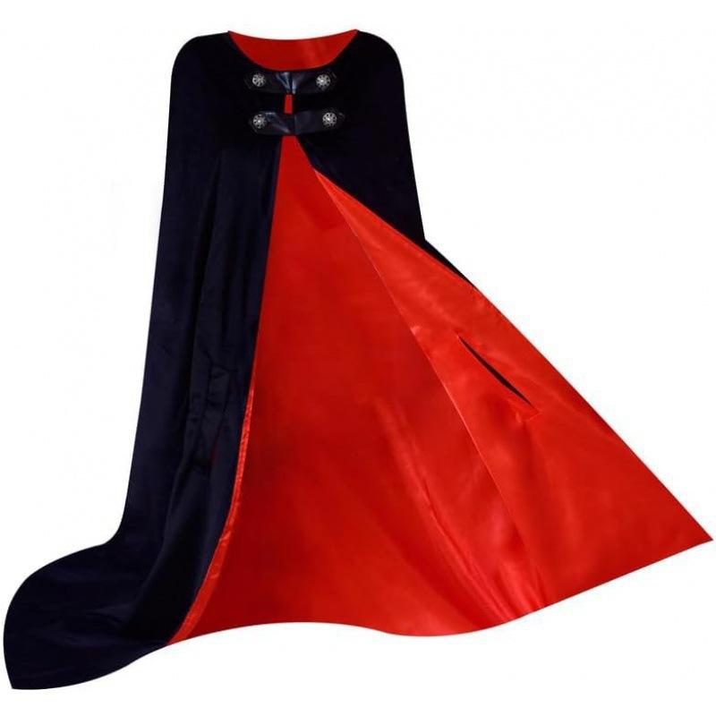 Women Halloween Solid Color Cape Long Cloak Cosplay Party Costume Casual Gothic Stage Dress Up Cape For Festival