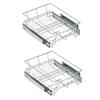 Extendable Kitchen Cabinet Organizer PullOut Drawer Storage Basket under Shelf Double