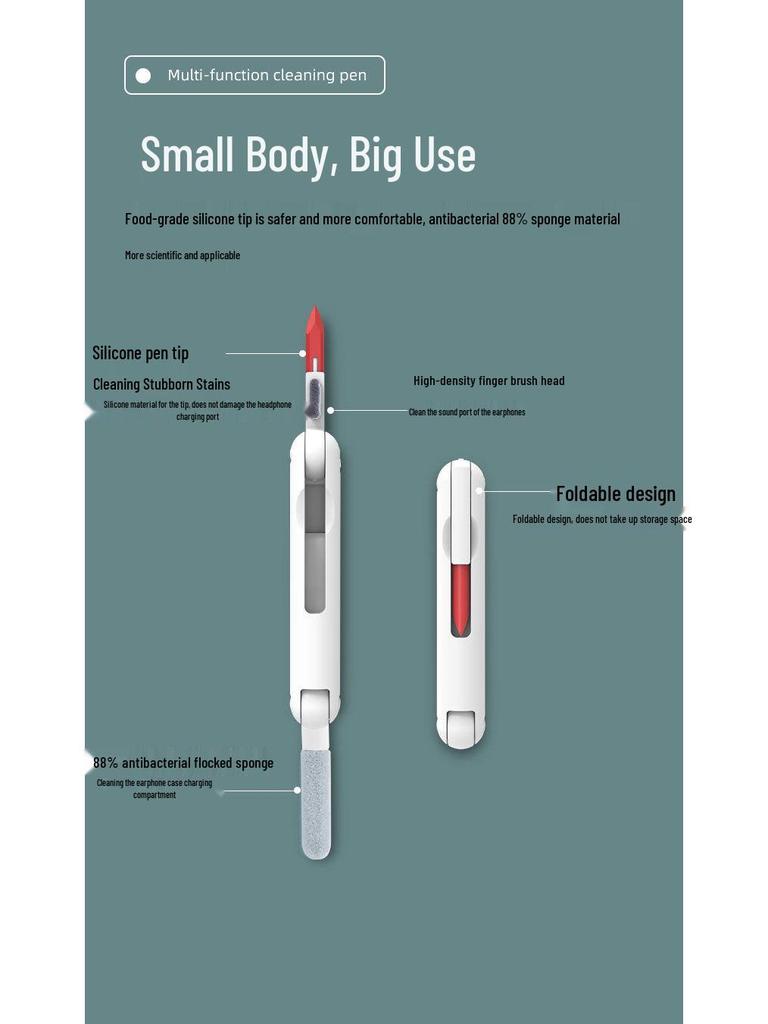 Q6E7 7-in-1 Multifunctional Cleaning Tool Set: Keyboard, Earphone, and Phone Dust Remover.