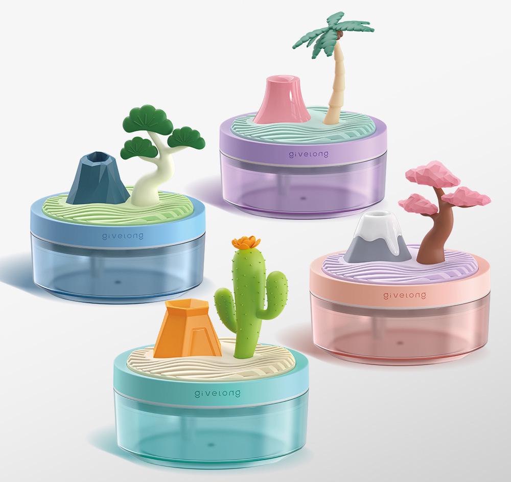 Seven-Color USB Flower Air Humidifier for Desk or Car