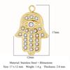 Sun Evil Eye Mirror Polished 316 Stainless Steel DIY Charm Moon Hamsa Hand Zircon Jewelry Star Heart Necklace Pendant