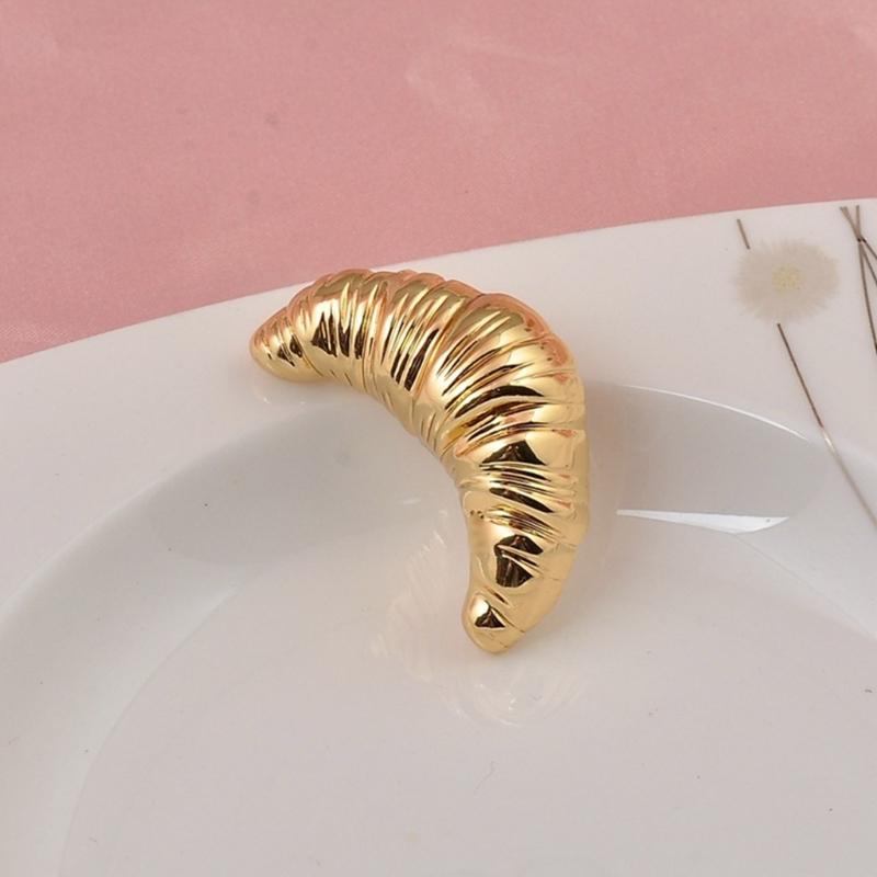 Unique Alloy Croissant Brooch Pins Clothing Jewelry Accessories Eye Catching Corsage Pins Perfect Gift for Women Girls