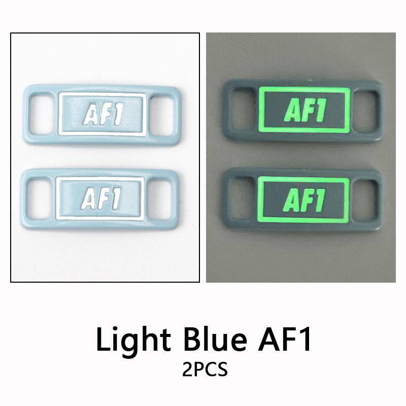 New AF1 Luminous Shoelaces Buckle Sneaker Decorations Glowing Metal Lock for Shoelace DIY Laces Chapa Shoe Accessories 2pcs/pair