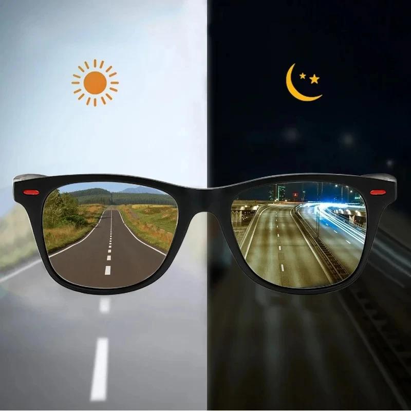 

Day Night Vision Polarized Sunglasses, PC Frame Anti-Glare Night Driving Glasses for Men Outdoor Sports United States