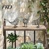 Contemporary Home Office Decor Iron Wire Bird Figurine, Minimalist Hollow Metal Sculpture, Stable Hand-woven Sculpture Rustproof Tabletop for