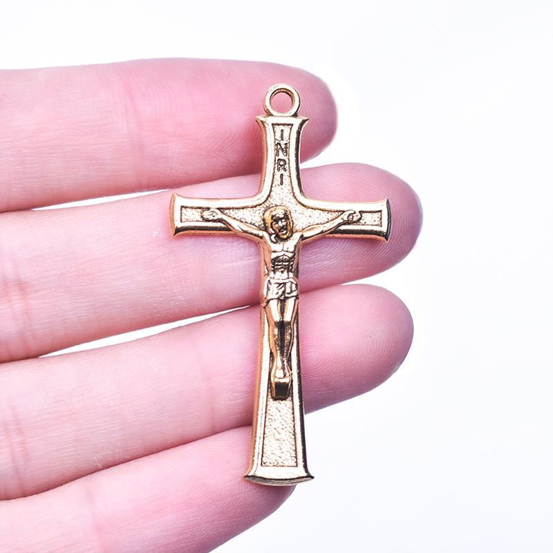 25pcs/Set Lot Vintage Cross Pendant Charms For Jewelry Making Zinc Alloy Jesus Religious Faith Charm Frame Mixed Components