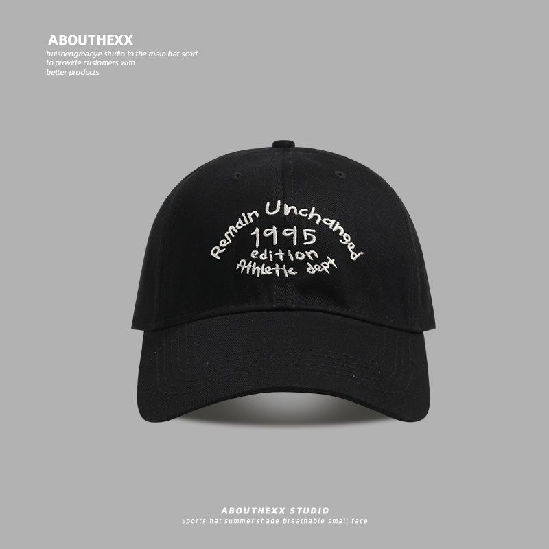 

Шляпа женская американская повседневная бейсболка с вышитыми буквами корейская версия универсальная кепка с козырьком мужская японская шляпа от солнца Adjustable (56-58cm) чёрный