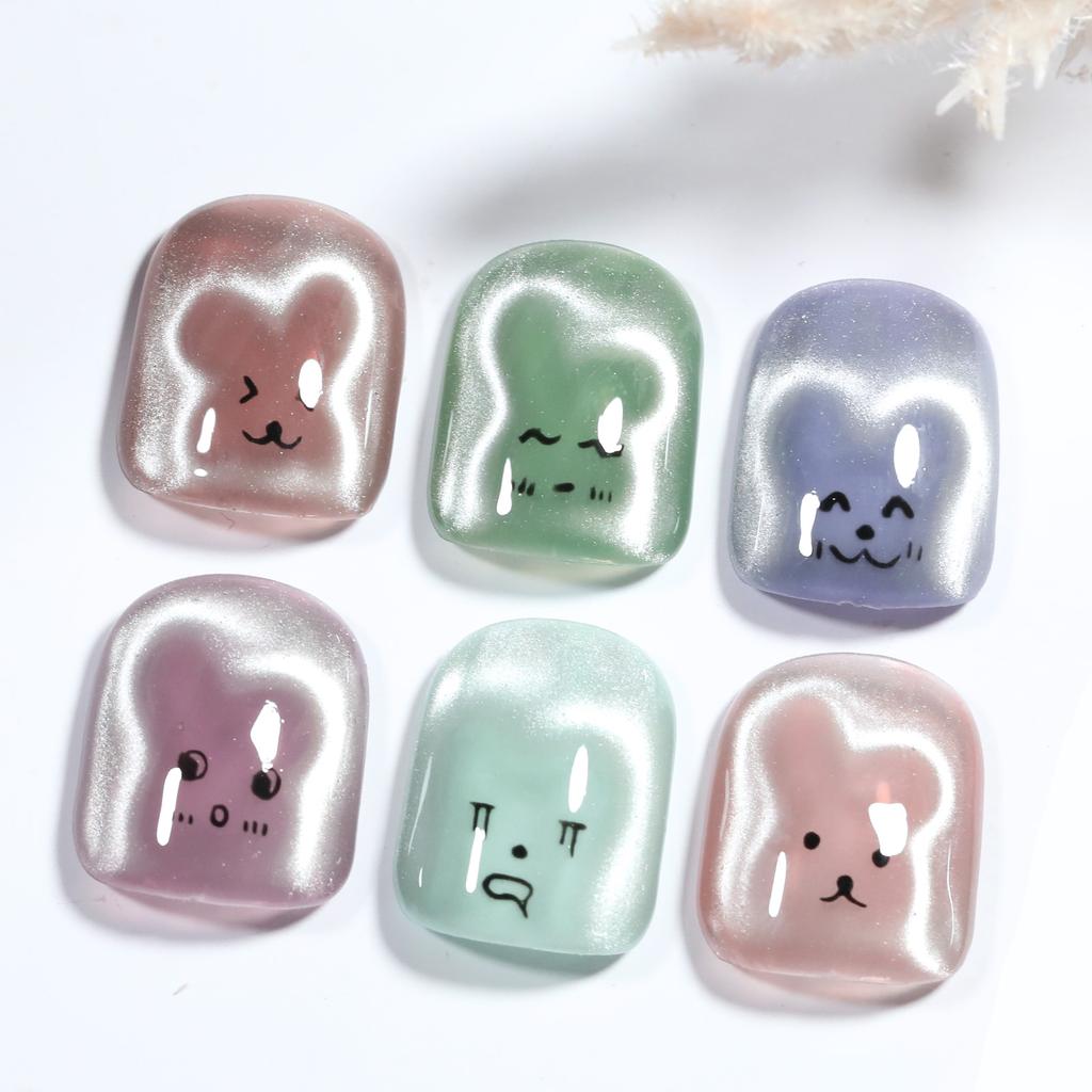 Cute Rabbit Shaped Cat Eye Magnet Flexible Iron Wire for Creating Rabbit& Heart Shapes On Nails, DIY Gel Polish Nail Art Tools