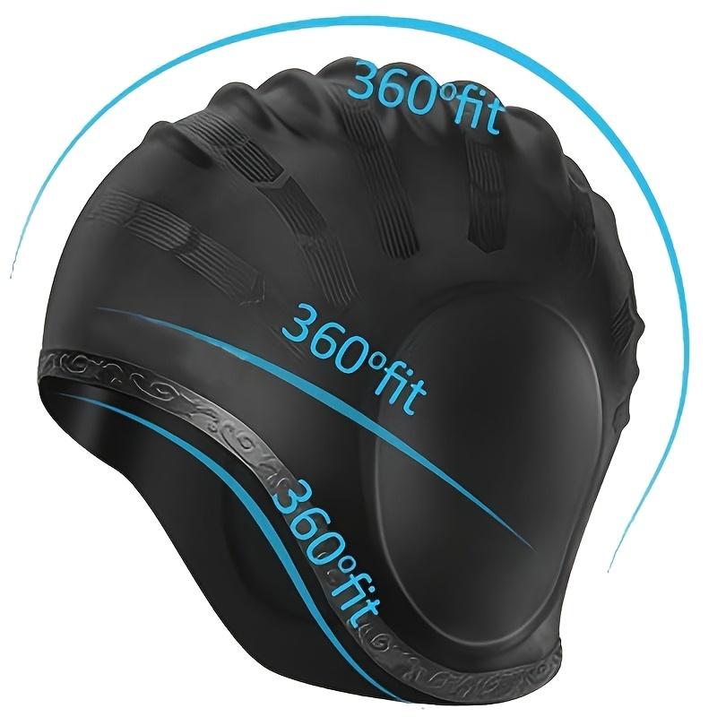 Ear Protection Swim Cap - Professional Silicone Swim Cap, Double Ear Coverage, Waterproof Design, Anti Slip, Swimming