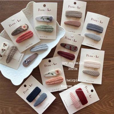 New Children's Embroidery Floral Hairpin Fabricbb Clip Broken  Bangs Clip Girls Women Headwear Hair Styling Tools Accessories