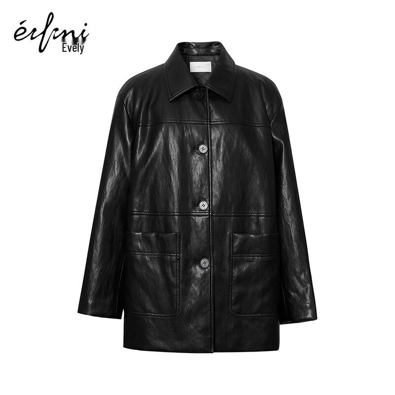 

eifini Women s Oversized Faux Leather Jacket M