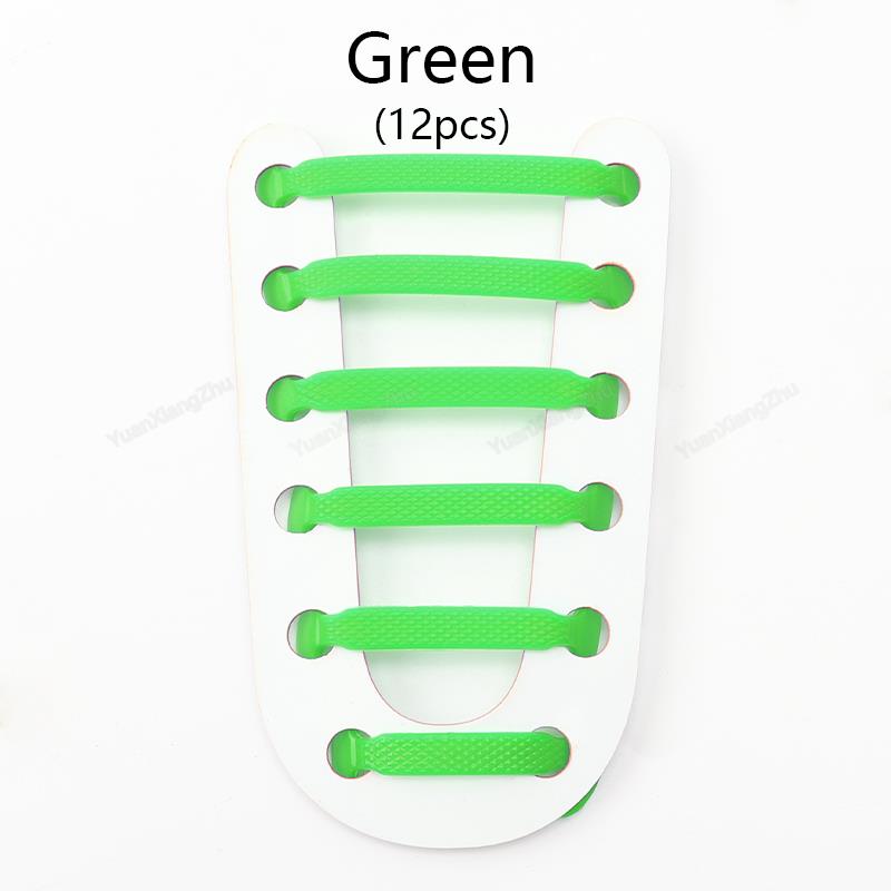 12Pcs Stretch Silicone Shoelaces No Tie Shoe Laces Elastic Laces Sneakers Kids Adult Rubber Shoelace One Size Fits All Shoes