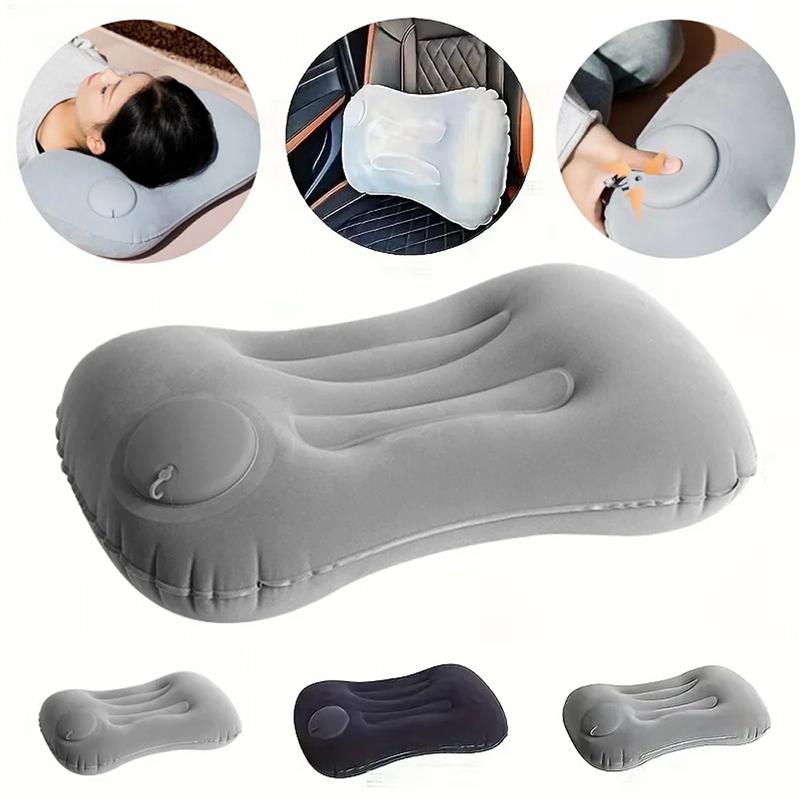 Ultralight Inflatable Pillow Flocking Neck Ergonomic PVC for Office Nap Outdoor Camping Travel Backpacking