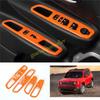 For Jeep Renegade 15-2023 Glossy Orange Window Lift Lock Switch Panel Trim 4pc