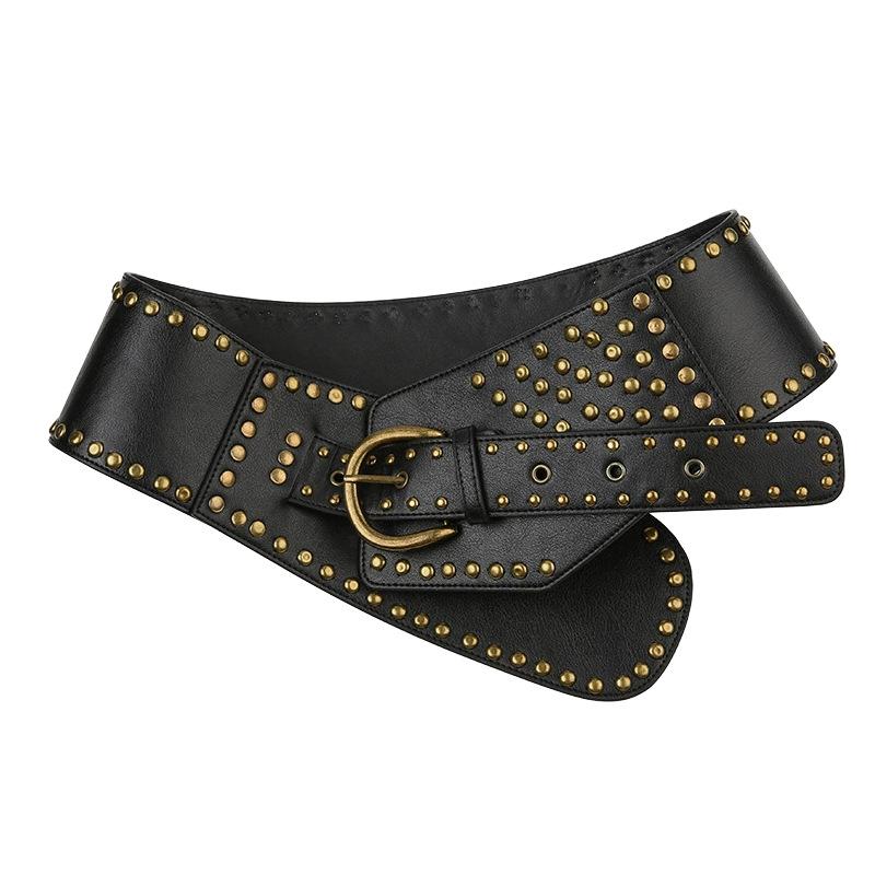 Retro Wide Belt Women'S Decoration With Coat Skirt Waist Seal Outside With Personalized Western Punk Style Belt