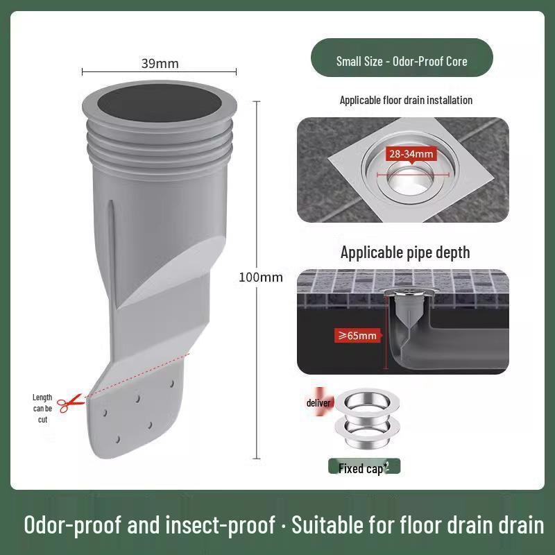 

Anti-Odor Kitchen Drain Seal Ring & Plug for 75mm Pipes - Odor & Clog Prevention for Basin