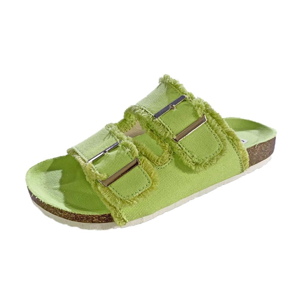 Women's Roman Shoes Solid Color Flat Flip-flop Beach Shoes Plus Size Sandals