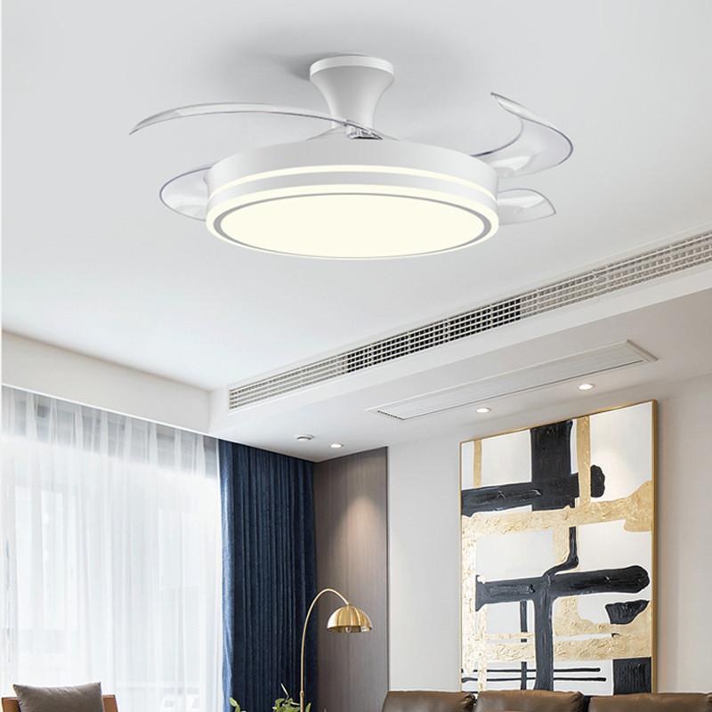 36“42”48“ Modern Smart Ceiling Fan Lamp Household DC Motor Ceiling Fan With Light Foldable LED Air Cooler Lamp